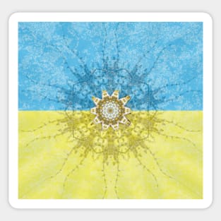 Yellow and blue mystical Sticker